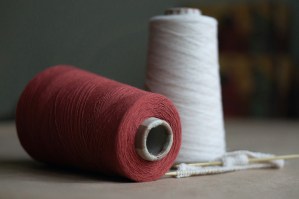 2 yarn cones beside each other