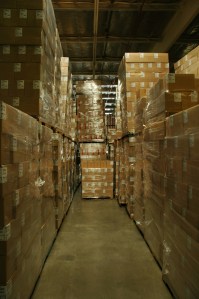bulk boxes in warehouse